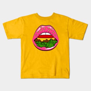 Burger Lips Kids T-Shirt